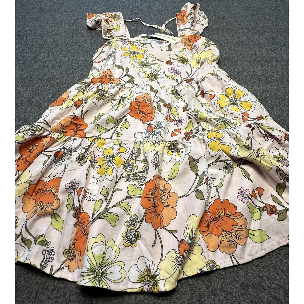 Lottie & Holly Dress Womens Small Floral Ruffle‎ Sleeveless Tiered Summer Casual